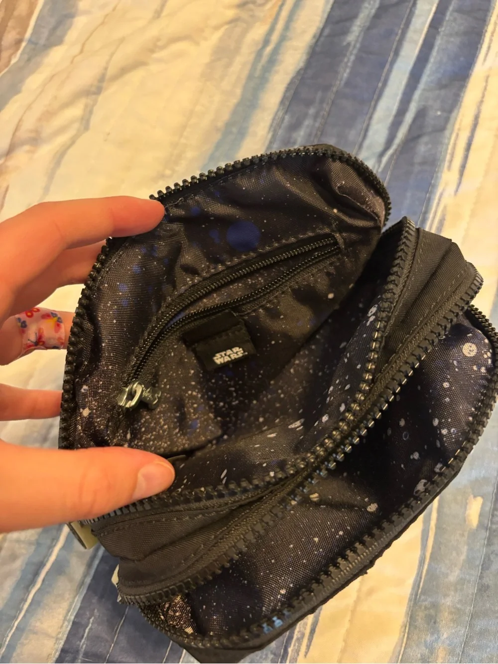 Kipling Black 'May the Force Be With You' Neon Letter Pouch